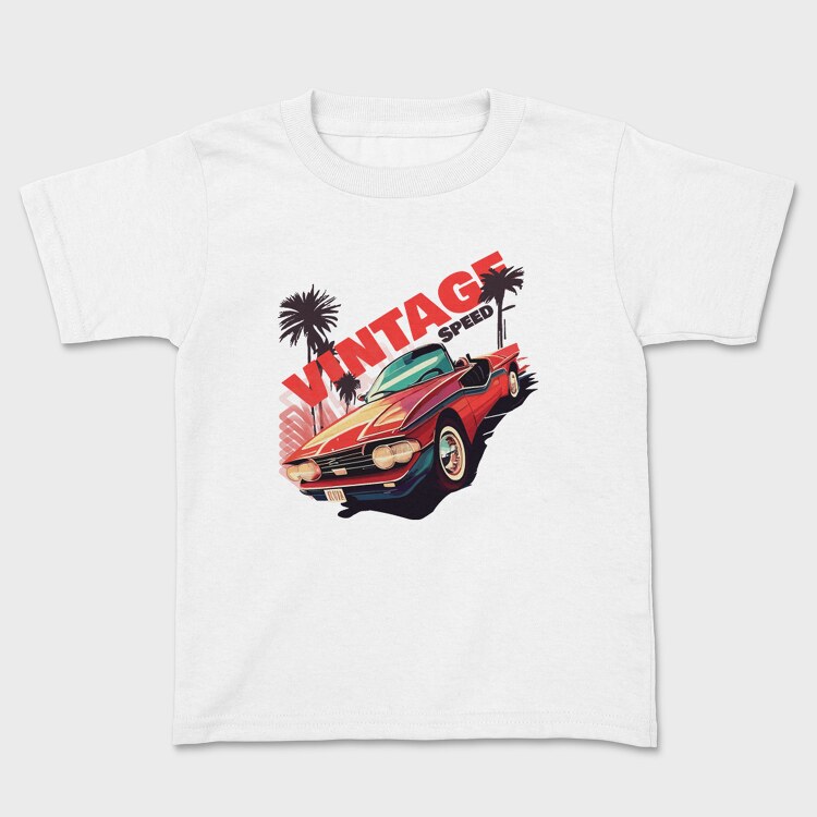 Tricou Copii, Retro Convertible Phrase Vintage Speed