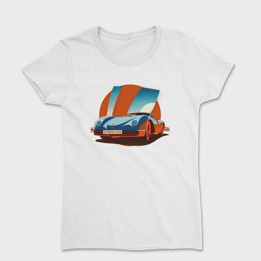 Retro Sports Car Influenced by Bauhaus, Tricou Femei