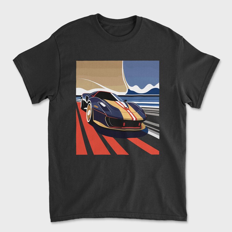 Retro Supercar in Vintage, Tricou Barbati (Unisex)