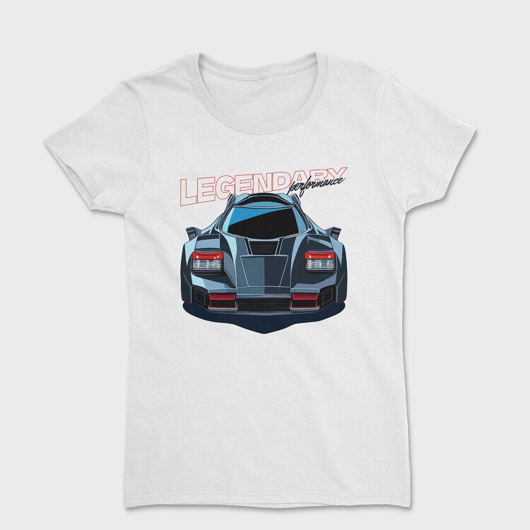 Sports Car Front Perspective Legendary Performance, Tricou Femei