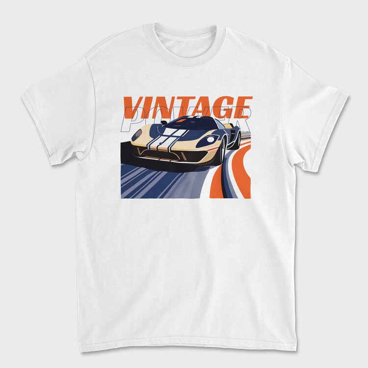 Sports Car Racetrack Vintage Power, Tricou Barbati (Unisex)