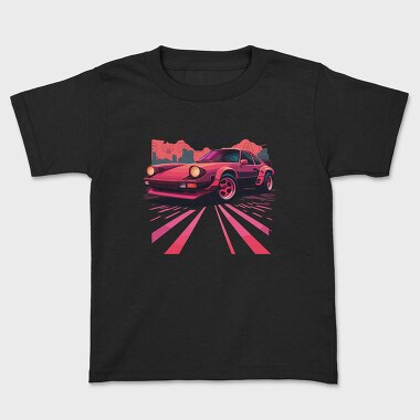 Synthwave Supercar Classic Sports Car Vaporwave, Tricou Copii