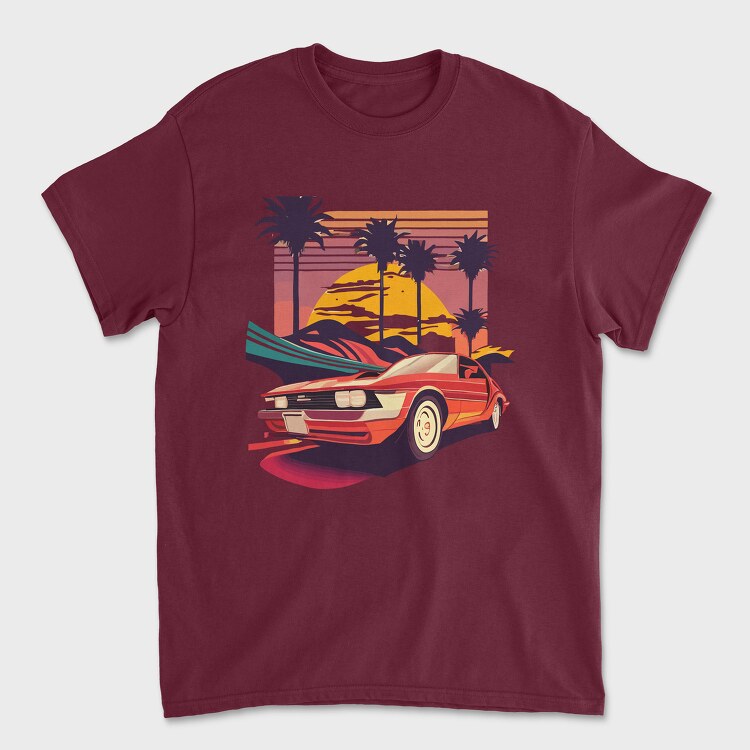 Tricou Barbati (Unisex), Vintage Convertible Car