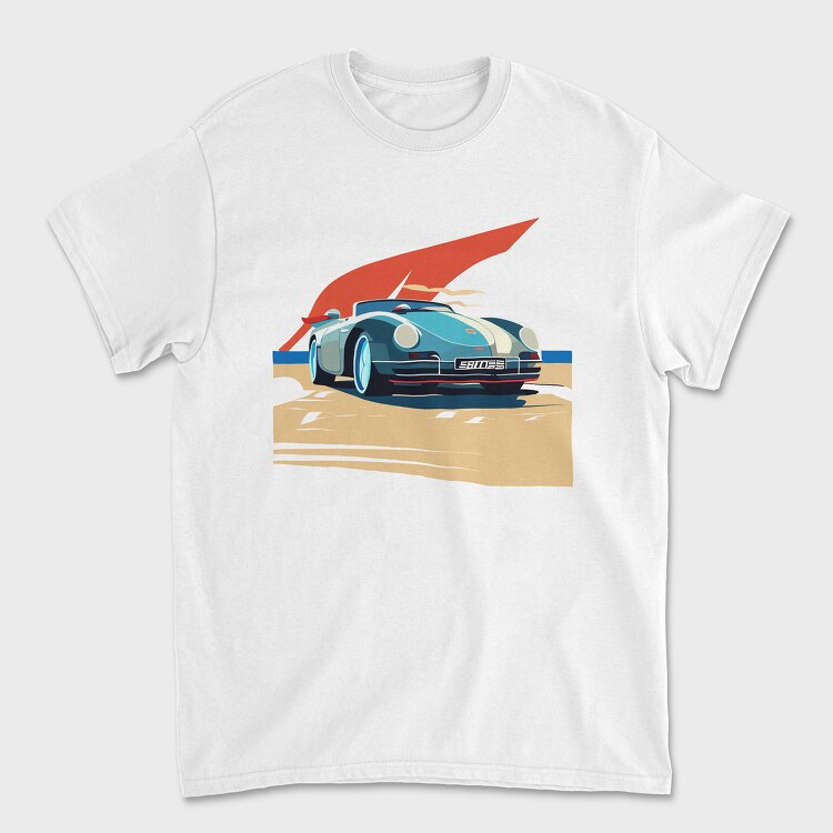 Vintage Sports Car With Modern Bauhaus Twist, Tricou Barbati (Unisex)