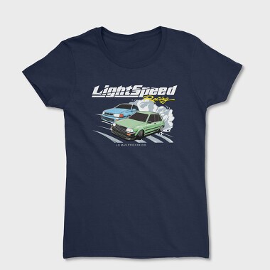 Drift Racing Blue Green Car, Tricou Femei