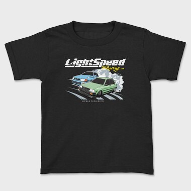 Drift Racing Blue Green Car, Tricou Copii