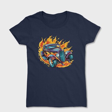 Flame Hotrod Old Car, Tricou Femei