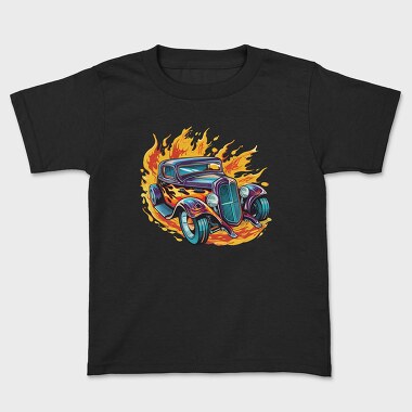 Flame Hotrod Old Car, Tricou Copii