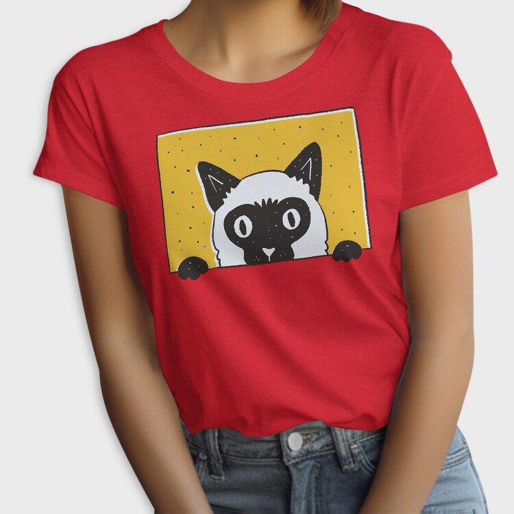 Peeking Cat, Tricou Femei