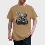 American Flag Skeleton Motocross Motorcycle, Tricou Barbati (Unisex)