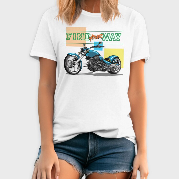 Find Your Way Motorcycle, Tricou Barbati (Unisex)