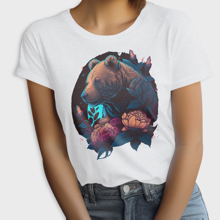 Neon Bear Blooms, Tricou Femei