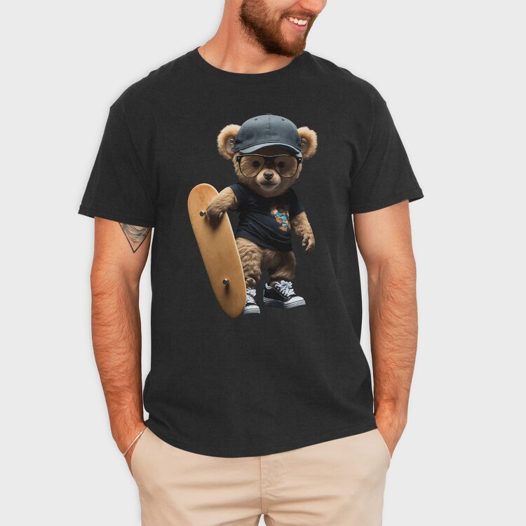 Skateboarding Teddy 1, Tricou Barbati (Unisex)