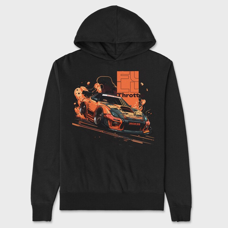 Hanorac Barbati (Unisex), Japanese Car Drifting Personalized Full Throttle