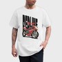 Anime Style Motorcycle Drawing Phrase Redline Warrior, Tricou Barbati (Unisex)