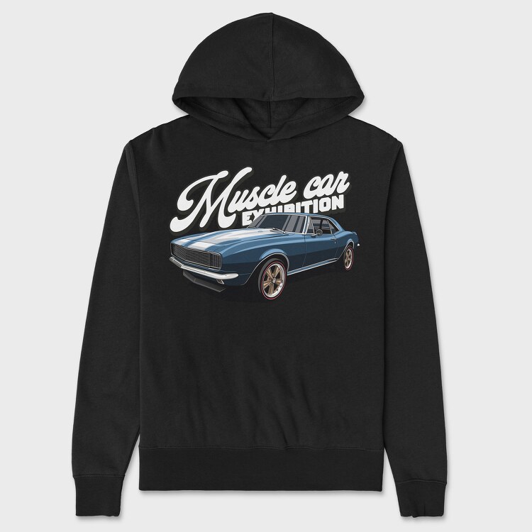 Muscle Blue Car, Hanorac Oversize Barbati (Unisex)