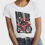 Anime Style Motorcycle Drawing Phrase Redline Warrior, Tricou Femei