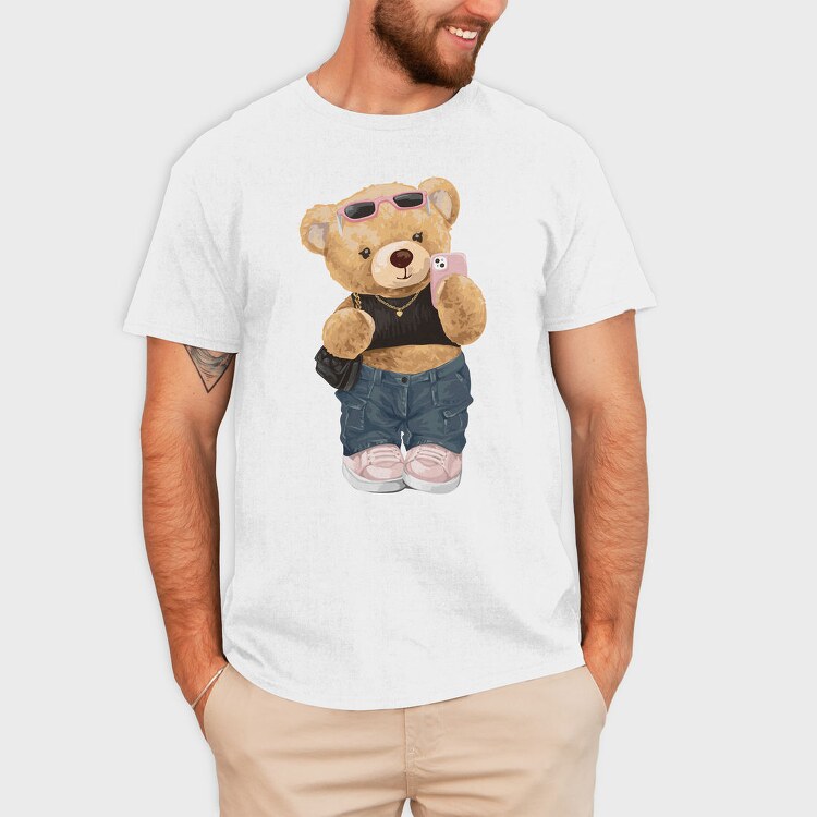 Teddy Selfie Style, Tricou Barbati (Unisex)