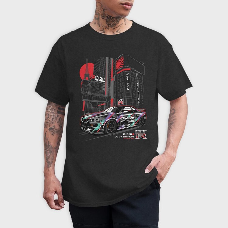 HKS R34, Tricou Barbati (Unisex)
