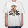 Teddy Sing Guitar, Tricou Oversize Barbati (Unisex)