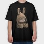 Bunny In Hood, Tricou Oversize Barbati (Unisex)