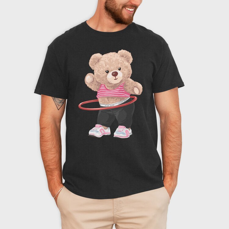 Sporty Bear Hula Hoop, Tricou Barbati (Unisex)
