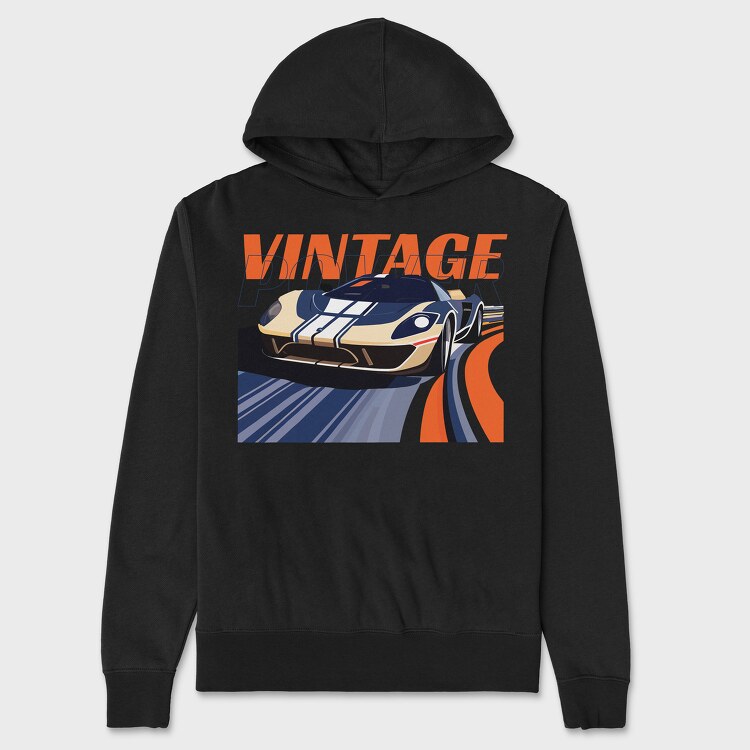 Sports Car Racetrack Vintage Power, Hanorac Oversize Barbati (Unisex)