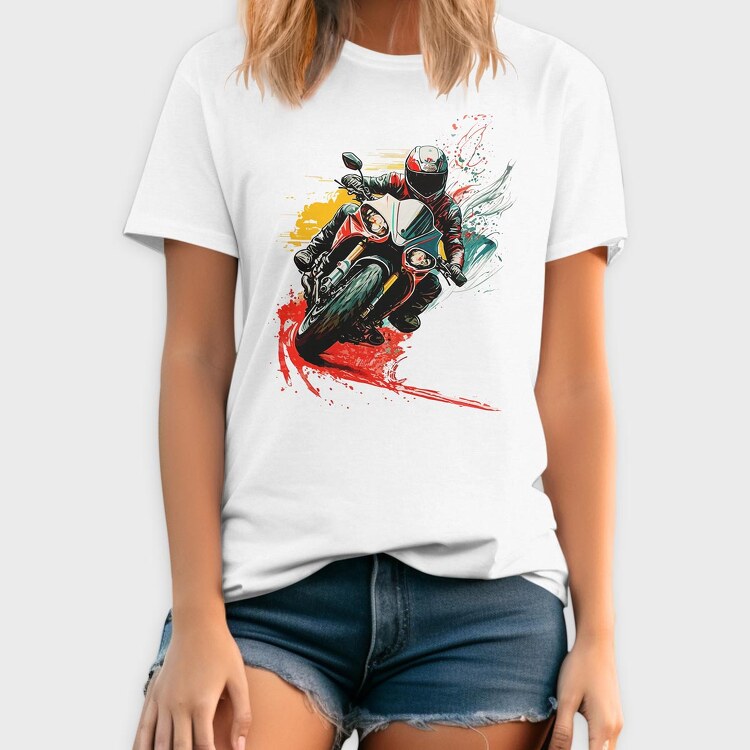 Colorful Explosion Sports Motorcycle Rider, Tricou Barbati (Unisex)
