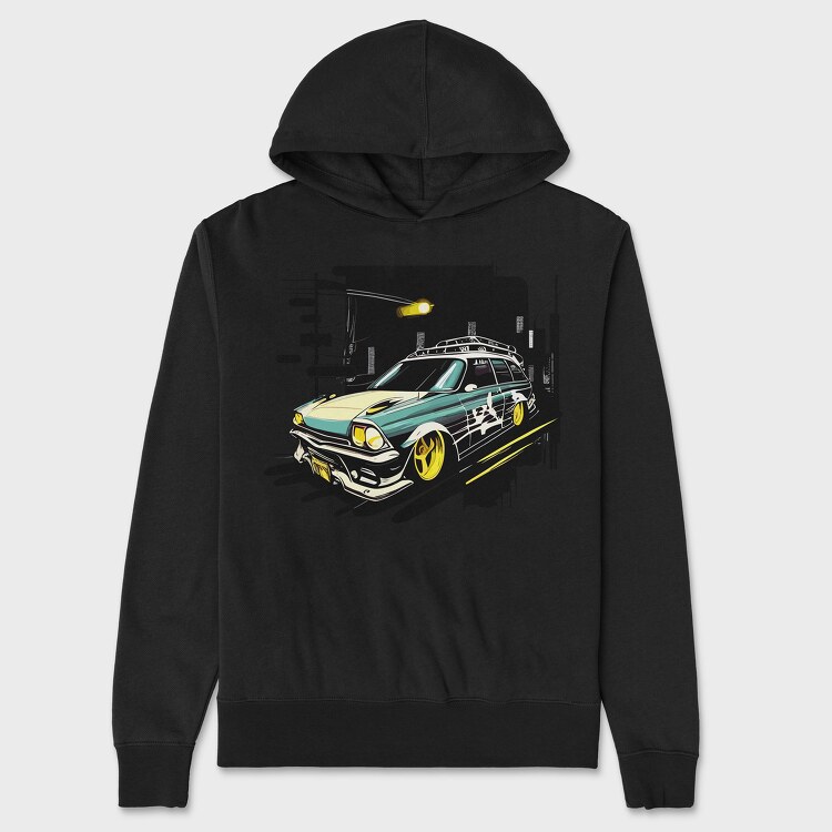 Custom Classic Car Night Hovering, Hanorac Oversize Barbati (Unisex)