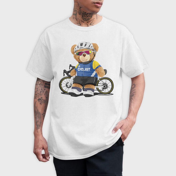 Teddy Bear Cyclist, Tricou Barbati (Unisex)