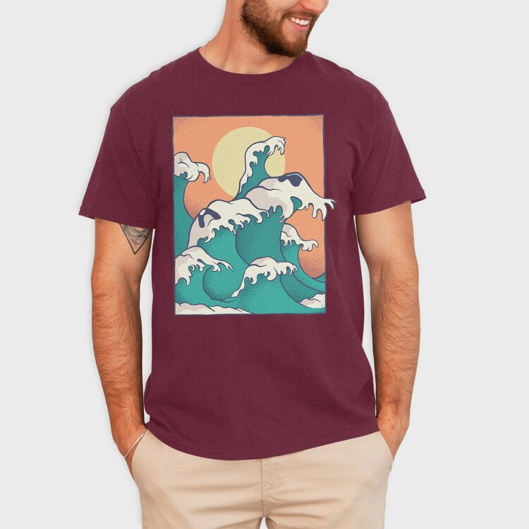 Waves Face, Tricou Barbati (Unisex)