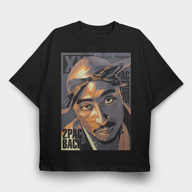 2Pac Tribute, Tricou Oversize Barbati (Unisex)