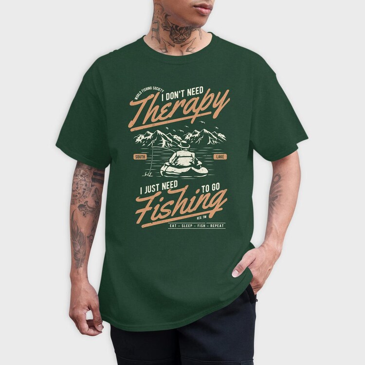 Fishing Therapy, Tricou Barbati (Unisex)
