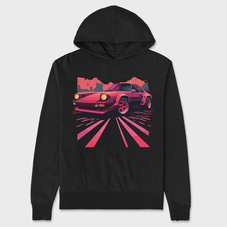 Synthwave Supercar Classic Sports Car Vaporwave, Hanorac Oversize Barbati (Unisex)