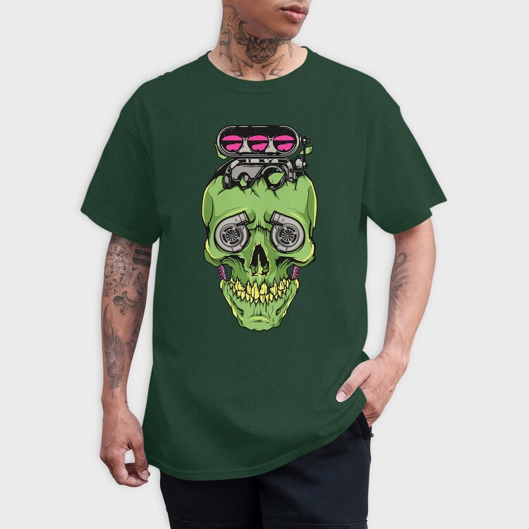 Skull Piston 2, Tricou Barbati (Unisex)