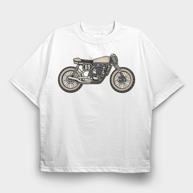 69 Cafe Racer, Tricou Oversize Barbati (Unisex)