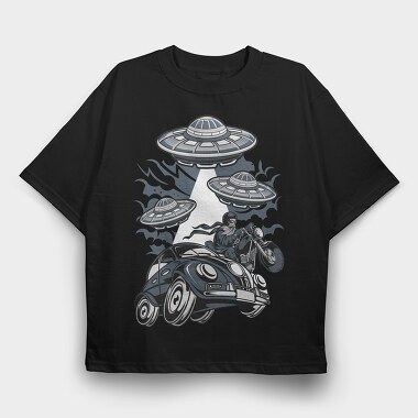 Alien Ride, Tricou Oversize Barbati (Unisex)