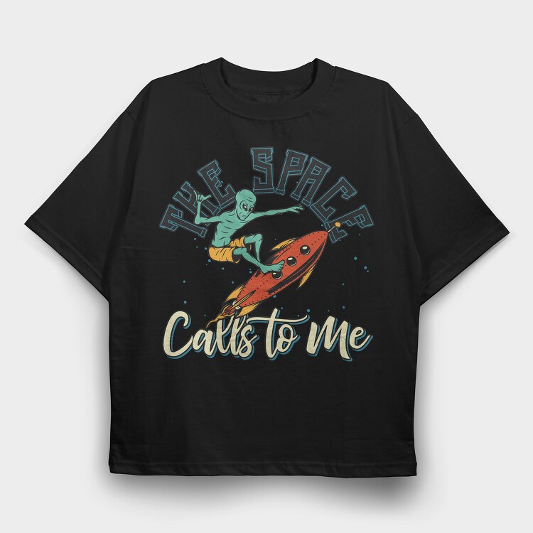 Alien Space Call Me, Tricou Oversize Barbati (Unisex)