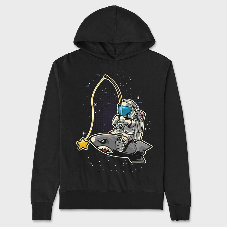 Astronaut Shark Space, Hanorac Oversize Barbati (Unisex)