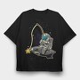 Astronaut Shark Space, Tricou Oversize Barbati (Unisex)