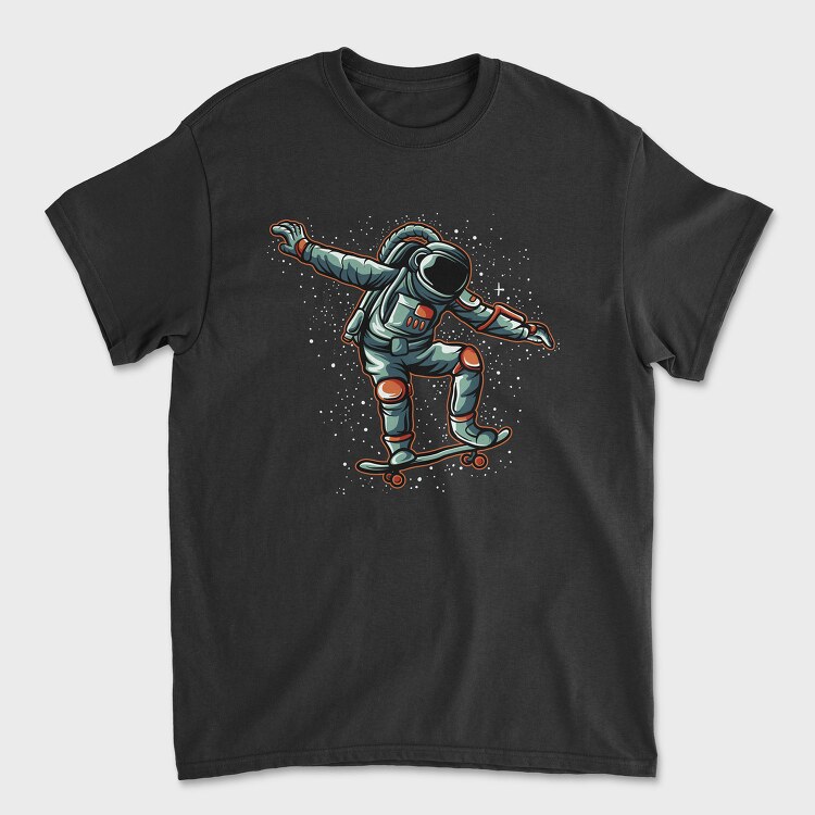 Astronaut Skateboarding, Tricou Barbati (Unisex)