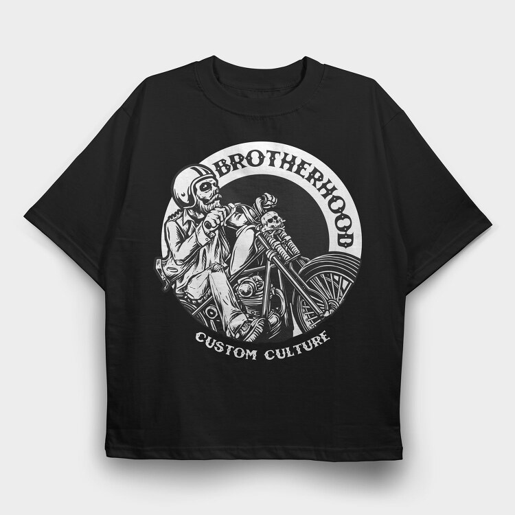 Biker Brotherhood, Tricou Oversize Barbati (Unisex)