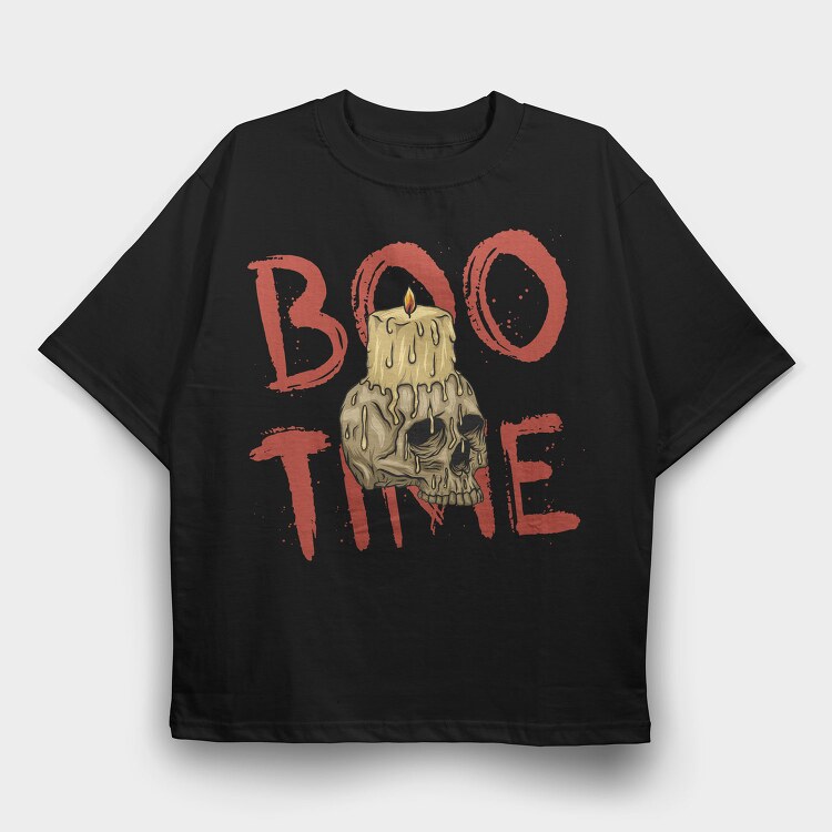 Boo Time Skull, Tricou Oversize Barbati (Unisex)