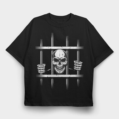 Prison Skull, Tricou Oversize Barbati (Unisex)