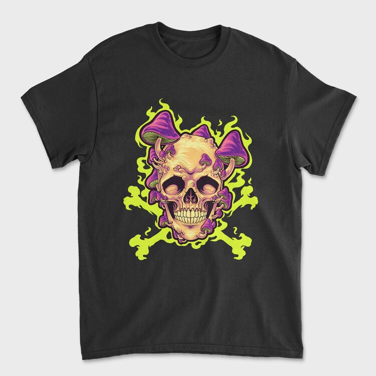 Psychedelic Skull Fungi, Tricou Barbati (Unisex)