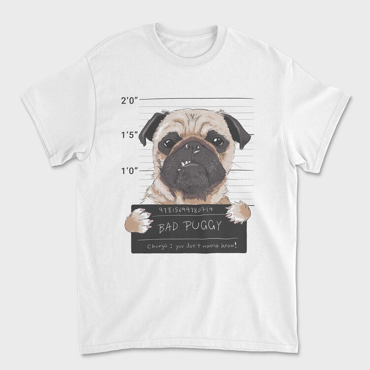 Pug Mugshot, Tricou Barbati (Unisex)