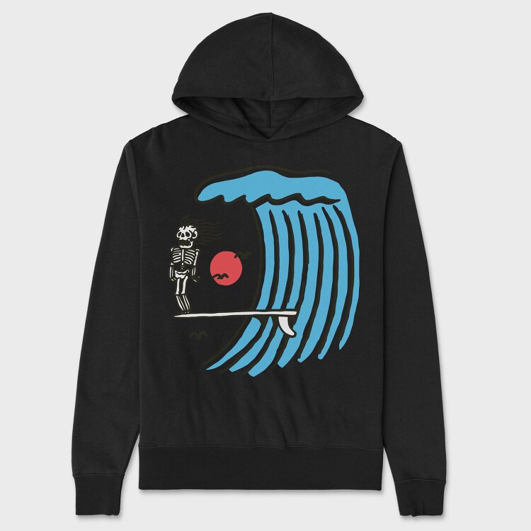 Skeleton Wave Ride, Hanorac Oversize Barbati (Unisex)