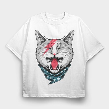 Skull Bandit Cat, Tricou Oversize Barbati (Unisex)