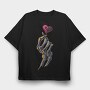 Skull Heart Claws, Tricou Oversize Barbati (Unisex)