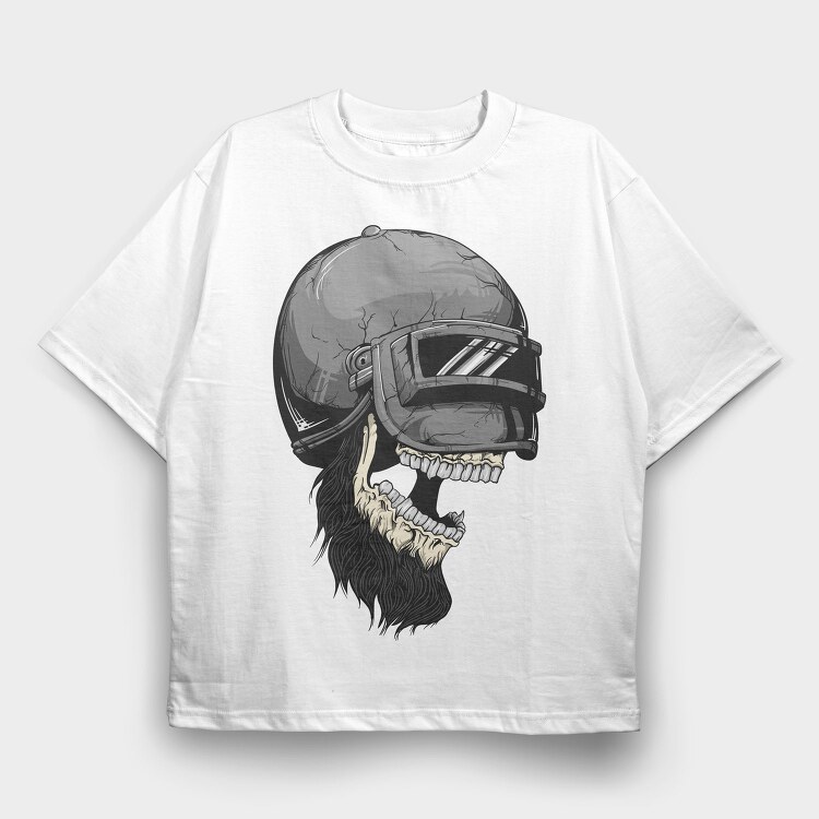 Skull Helmet Rider, Tricou Oversize Barbati (Unisex)